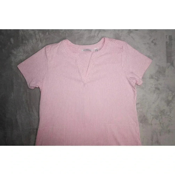 Isaac Mizrahi Women's Short Sleeve Casual T-Shirt Dress Size SP Pink Stripe - Picture 5 of 12